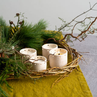 Moss Green Linen Table Runner - Linen Tales 3