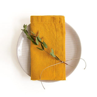Mustard Linen Napkins Set of 2 - Linen Tales 