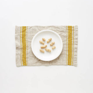 Mustard Stripe Vintage Linen Placemat - Linen Tales 