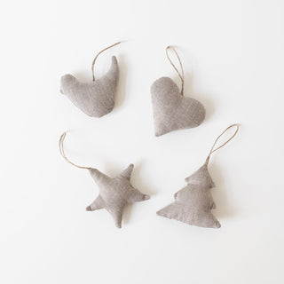Natural Christmas Tree Decorations Set of 4 - Linen Tales Global 