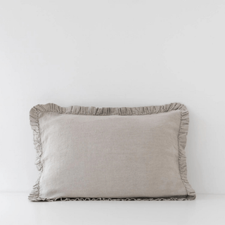 Natural Linen Pillowcase with Frills - Linen Tales Global 