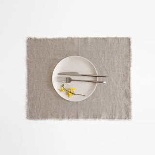 Natural Linen Placemat with Fringes - Linen Tales 