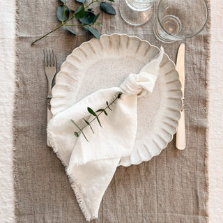 Natural Linen Table Runner with Fringes - Linen Tales 2