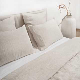 Natural Stripes Linen Duvet Cover Set - Linen Tales 