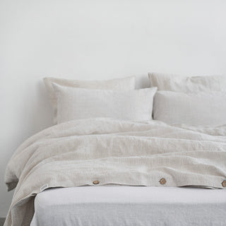 Natural Stripes Linen Duvet Cover Set - Linen Tales 