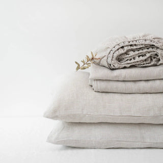 Natural Stripes Linen Sheet Set - Linen Tales 