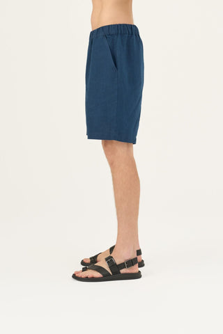 Navy Linen Amabilis Shorts - Linen Tales Global 4
