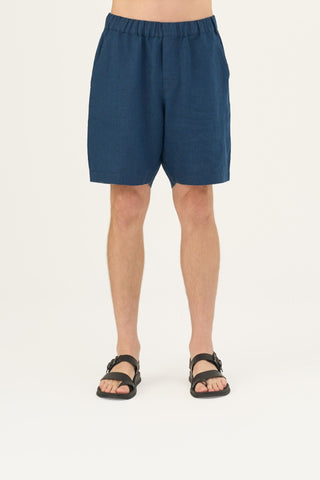 Navy Linen Amabilis Shorts - Linen Tales Global 3