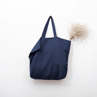 Navy Linen Big Bag - Linen Tales 
