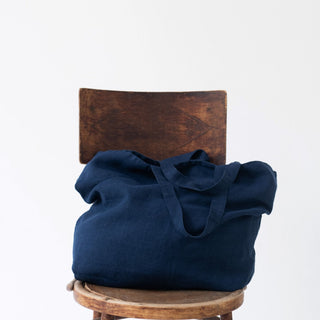 Navy Linen Big Bag - Linen Tales 3