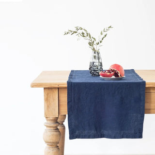 Navy Linen Table Runner - Linen Tales 