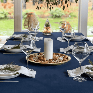 Navy Linen Tablecloth - Linen Tales 