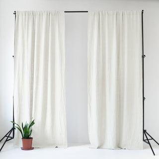 Off - White Linen Night Time Rod Pocket Curtain Set of 2 - Linen Tales 