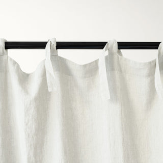 Off - White Linen Night Time Tie Top Curtain Set of 2 - Linen Tales 