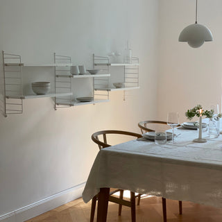 Off - White Linen Tablecloth with Fringes - Linen Tales 