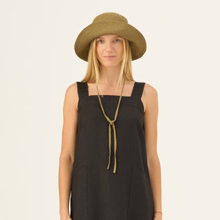 Olive Khaki Linen Solaris Hat - Linen Tales Global 
