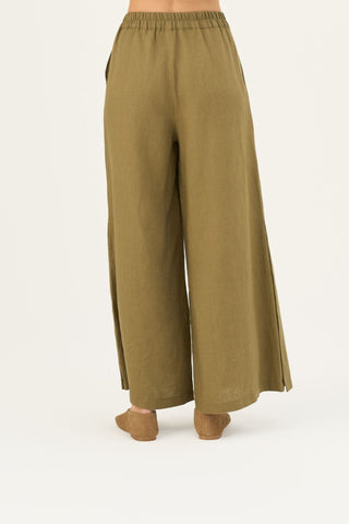 Olive Khaki Linen Zayn Trousers - Linen Tales Global 5