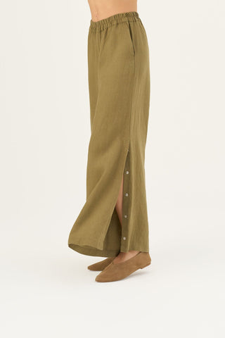 Olive Khaki Linen Zayn Trousers - Linen Tales Global 4