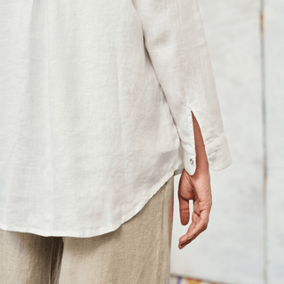 Optical White Linen Azalea Shirt - Linen Tales 5