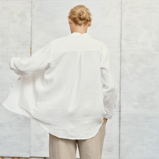 Optical White Linen Azalea Shirt - Linen Tales 4