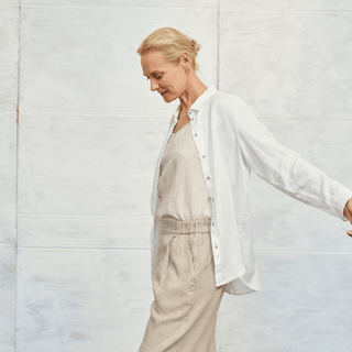 Optical White Linen Azalea Shirt - Linen Tales 3