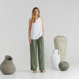 Optical White Linen Daffodil Top - Linen Tales 1
