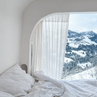 Optical White Linen Daytime Rod Pocket Curtain Set of 2 - Linen Tales 3