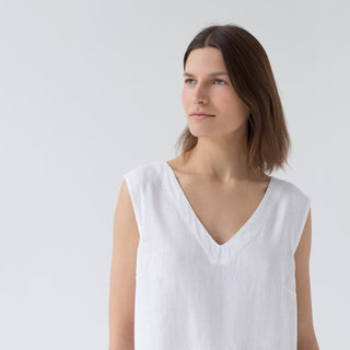 Optical White Linen Nasturtium Nightdress - Linen Tales 4