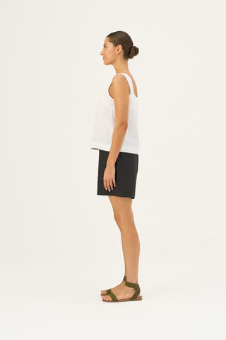 Optical White Linen Polka Top - Linen Tales Global 3