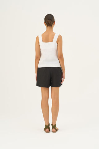 Optical White Linen Polka Top - Linen Tales Global 4