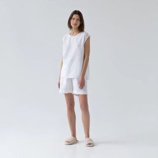 Optical White Linen Verbena Pyjama Set - Linen Tales 1