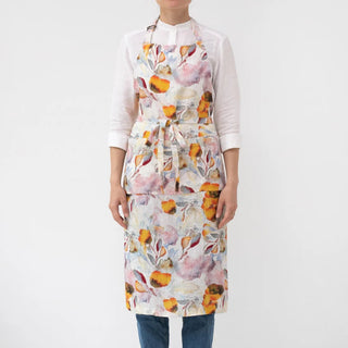 Orange Flow Linen Chef Apron - Linen Tales 