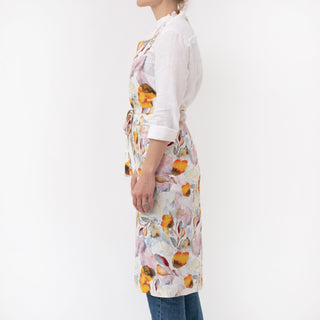 Orange Flow Linen Chef Apron - Linen Tales 