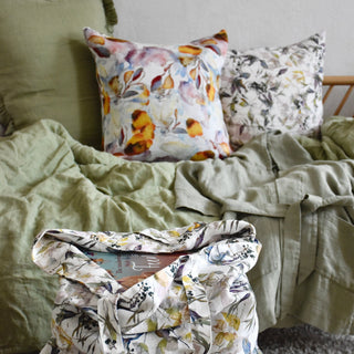 Orange Flow Linen Cushion Cover - Linen Tales 