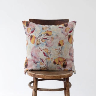 Orange Flow on Natural Linen Cushion Cover - Linen Tales 