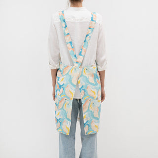 Pastel Iris Linen Crossback Apron - Linen Tales 