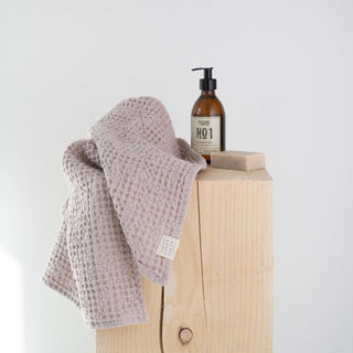 Powder Linen & Cotton Honeycomb Waffle Towel - Linen Tales 