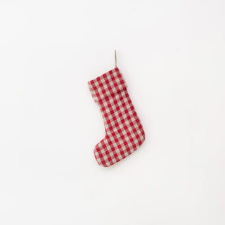 Red Gingham Linen Christmas Stocking - Linen Tales Global 2