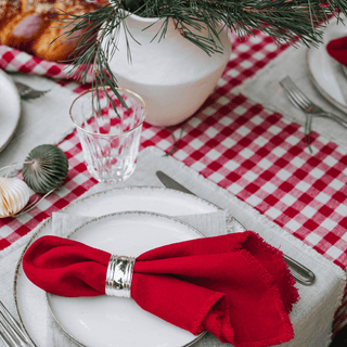Red Gingham Linen Tablecloth - Linen Tales 4