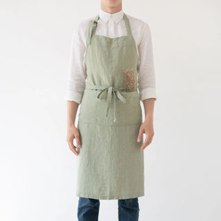 Sage Linen Chef Apron - Linen Tales 