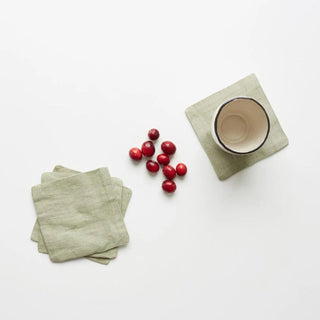 Sage Linen Coasters Set of 4 - Linen Tales 