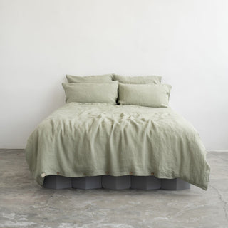 Sage Linen Duvet Cover Set - Linen Tales 