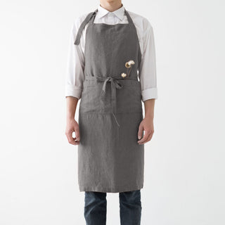 Stone Linen Chef Apron - Linen Tales 