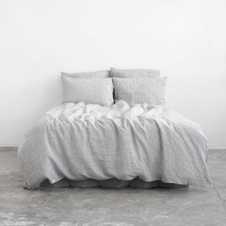 Thin Black Stripes Linen Duvet Cover Set - Linen Tales 