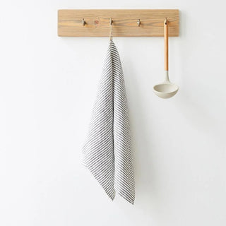 Thin Black Stripes Linen Kitchen Towel - Linen Tales 