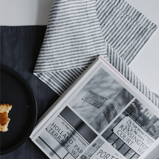 Thin Black Stripes Linen Napkins Set of 2 - Linen Tales 4