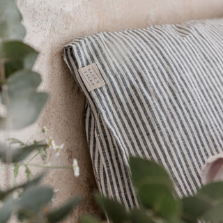 Thin Black Stripes Linen Pillowcase - Linen Tales 3