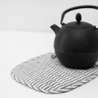 Thin Black Stripes Linen Potholder - Linen Tales 2