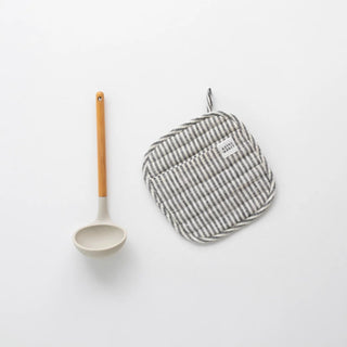 Thin Black Stripes Linen Potholder - Linen Tales 1