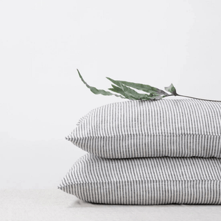 Thin Black Stripes Linen Pillowcase - Linen Tales Global 
